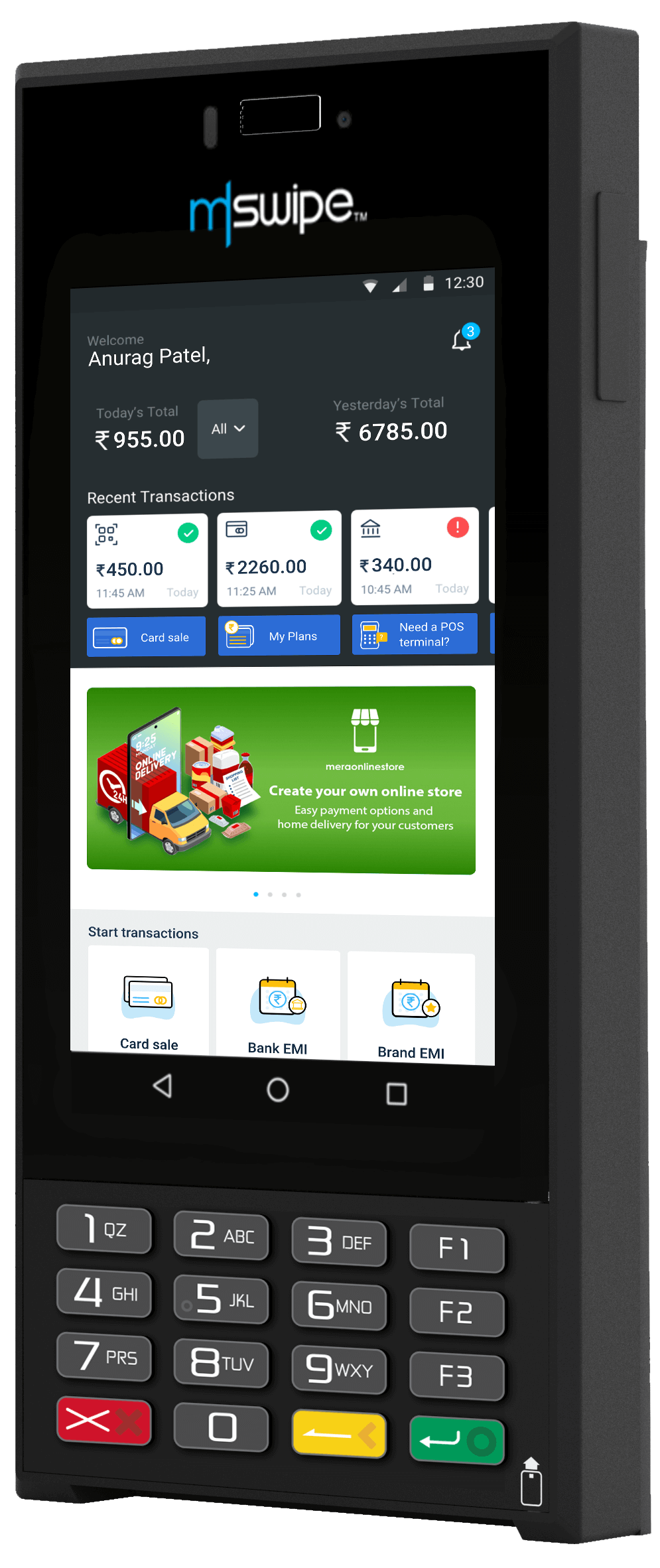 Mswipe card machine - Wisepos - smart POS machine